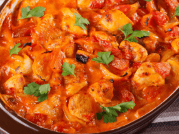 Chicken casserole with tomatoes