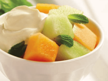 Minty Melon with Ginger Yogurt